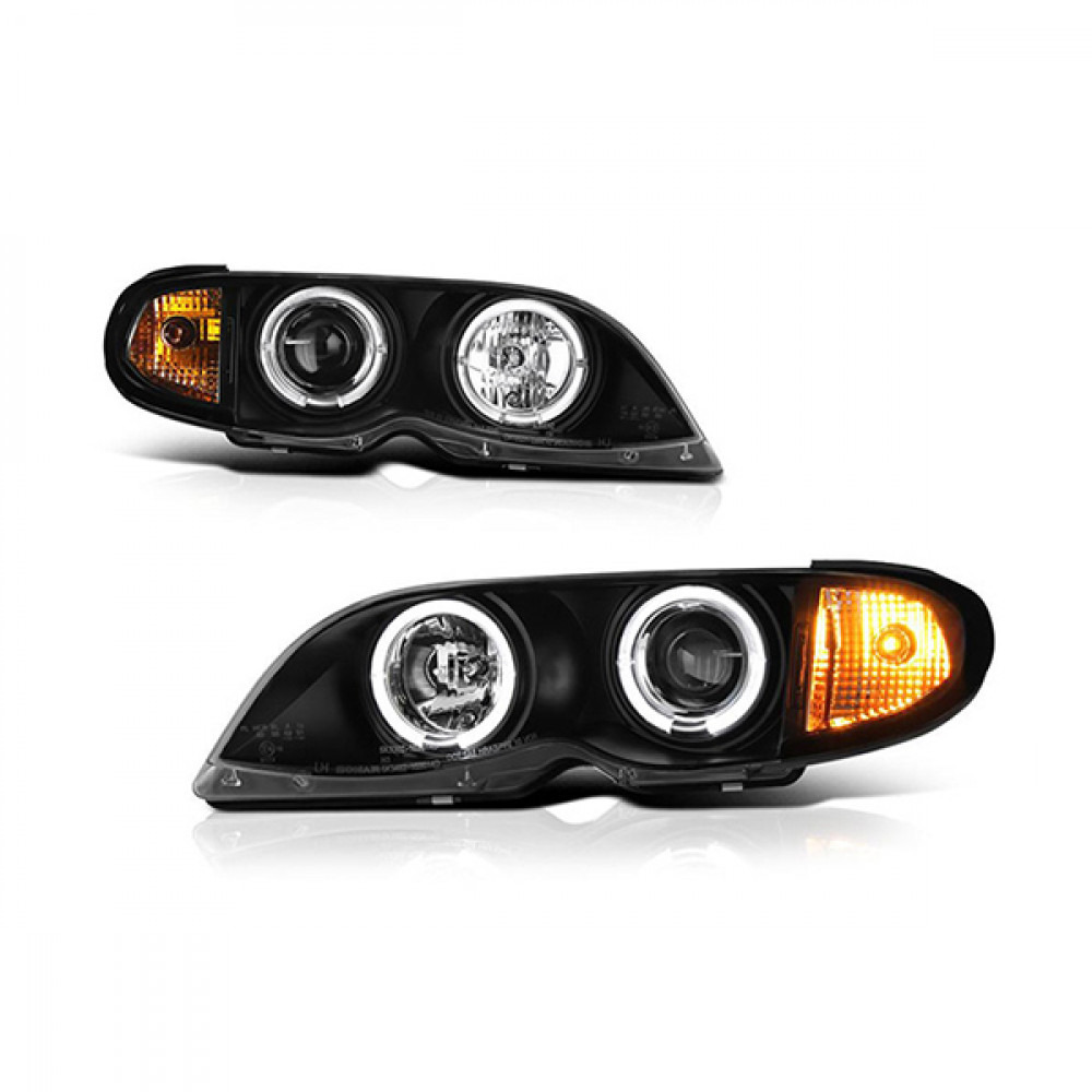 BMW E46 Kasa Angel Eye Siyah Zemin Modifiye Far Takımı